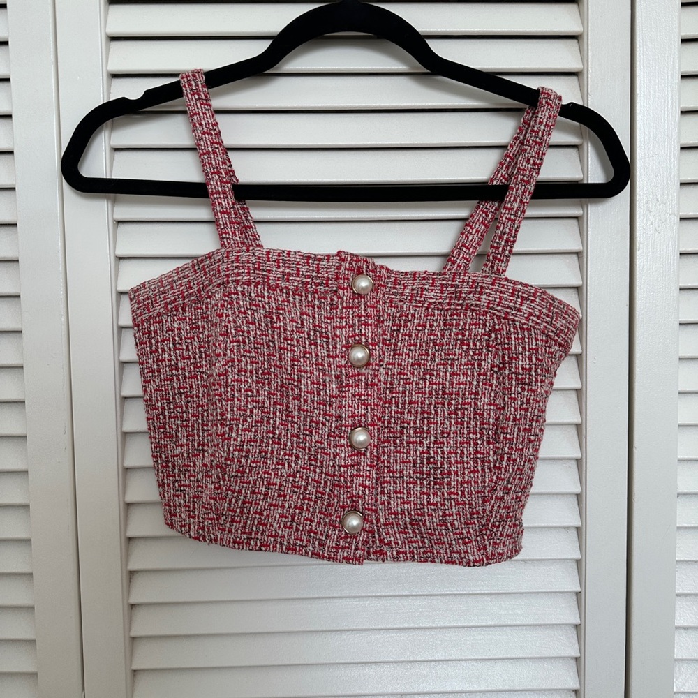 Storets Red Tweed Top